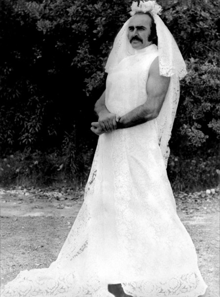 sean-connery-in-a-wedding-dress-on-the-set-of-zardoz