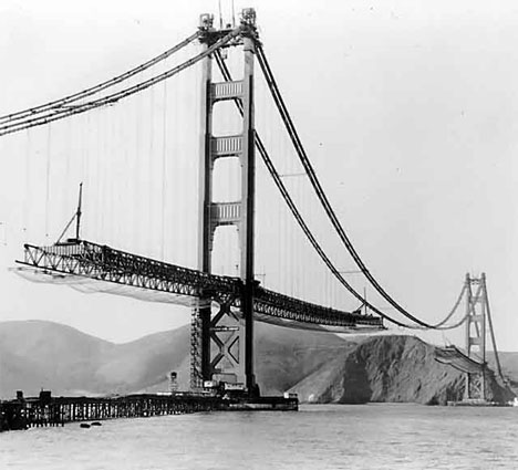 Golden-Gate-Bridge-half-constructed
