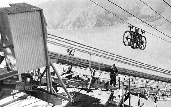 Golden-Gate-Bridge-workers-spinning-cables-in-1935